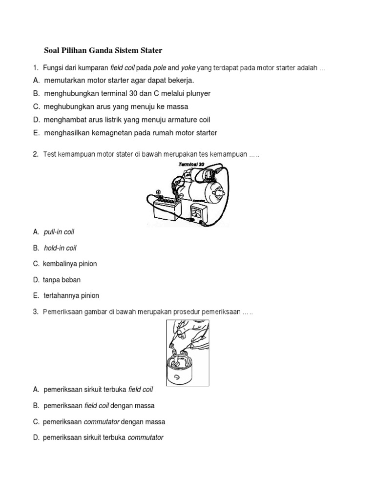 Soal Pilihan Ganda Sistem Stater