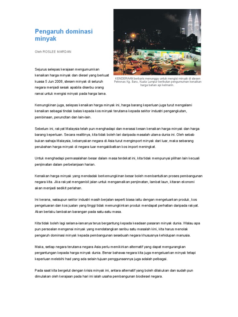 Pengaruh Dominasi Minyak Fikri Pdf