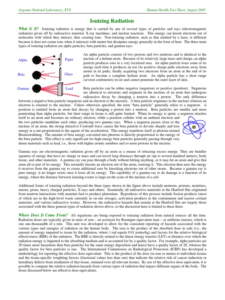 Ionizing Radiation | PDF | Ionizing Radiation | Radioactive Decay