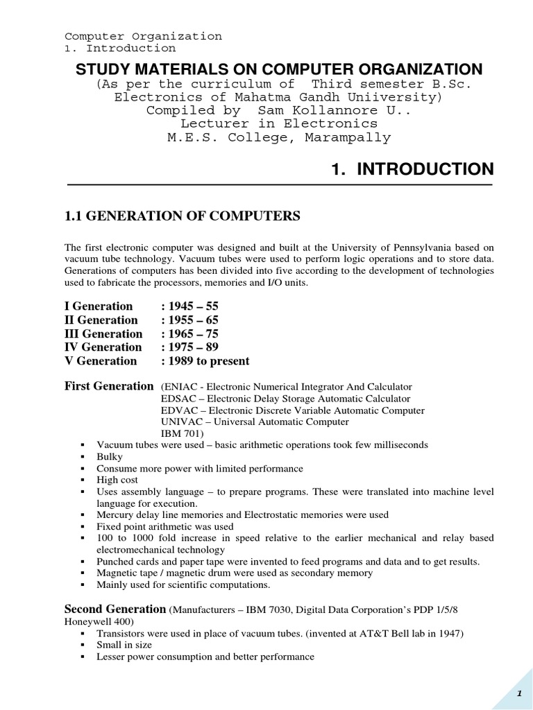 Generation of Computers PDF | PDF
