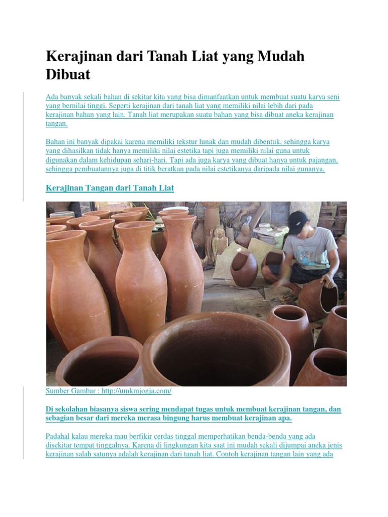 Kerajinan Dari Tanah Liat
