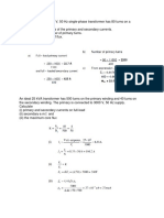 Transformer calculations: currents, turns, flux, losses, efficiency