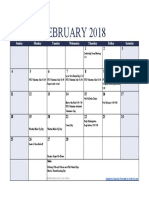 parent monthly events calendar 2nd semester - feb18