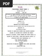 Souk Christmas Menu