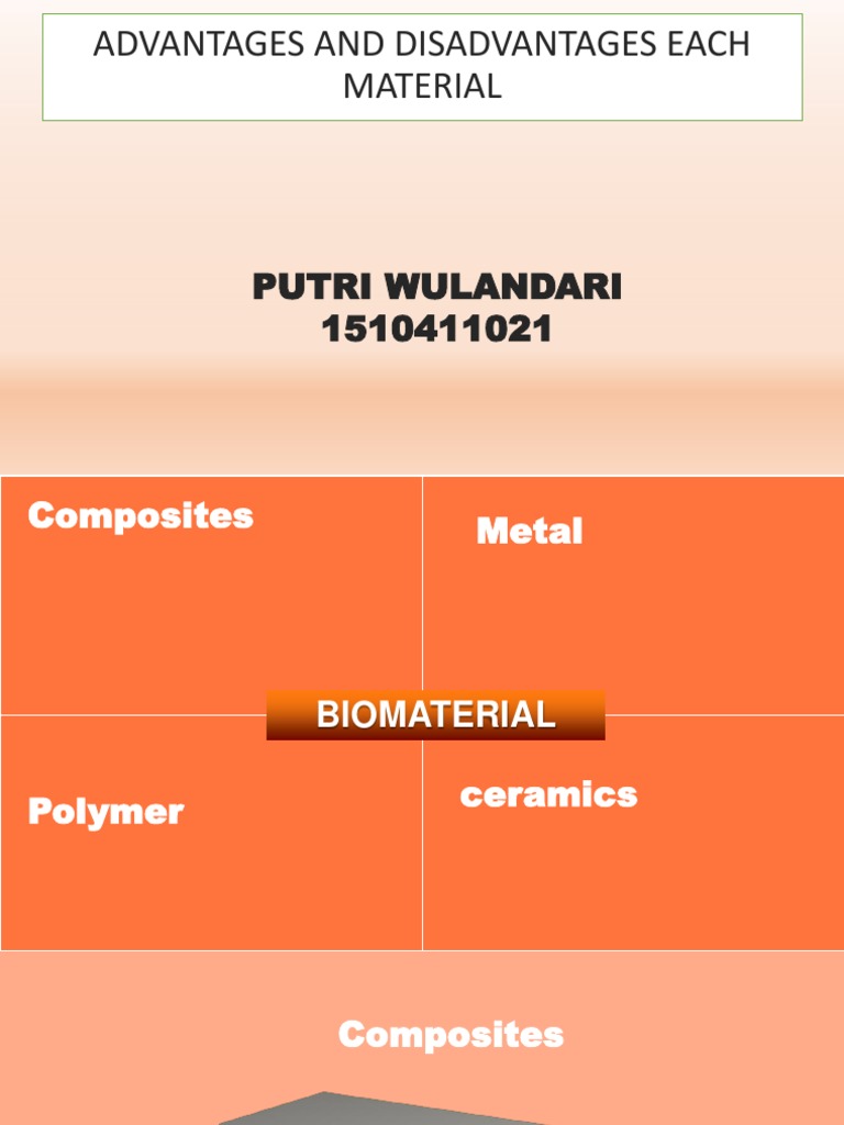 Advantages and Disadvantages Each Material Ppt Composite Material Steel