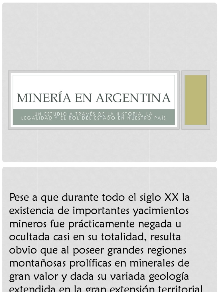 Historia y legalidad de la minería en Argentina | PDF | Minería | Argentina