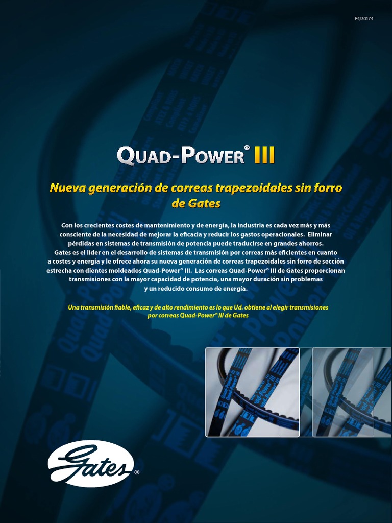 Correas Gates QuadPower III PDF PDF Cuerda Ingeniería