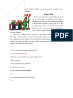 Labor Day: Read The Passage About Labor Day, and Then Answer The Questions. Includes Answer Sheet For Teachers - 07 Grade