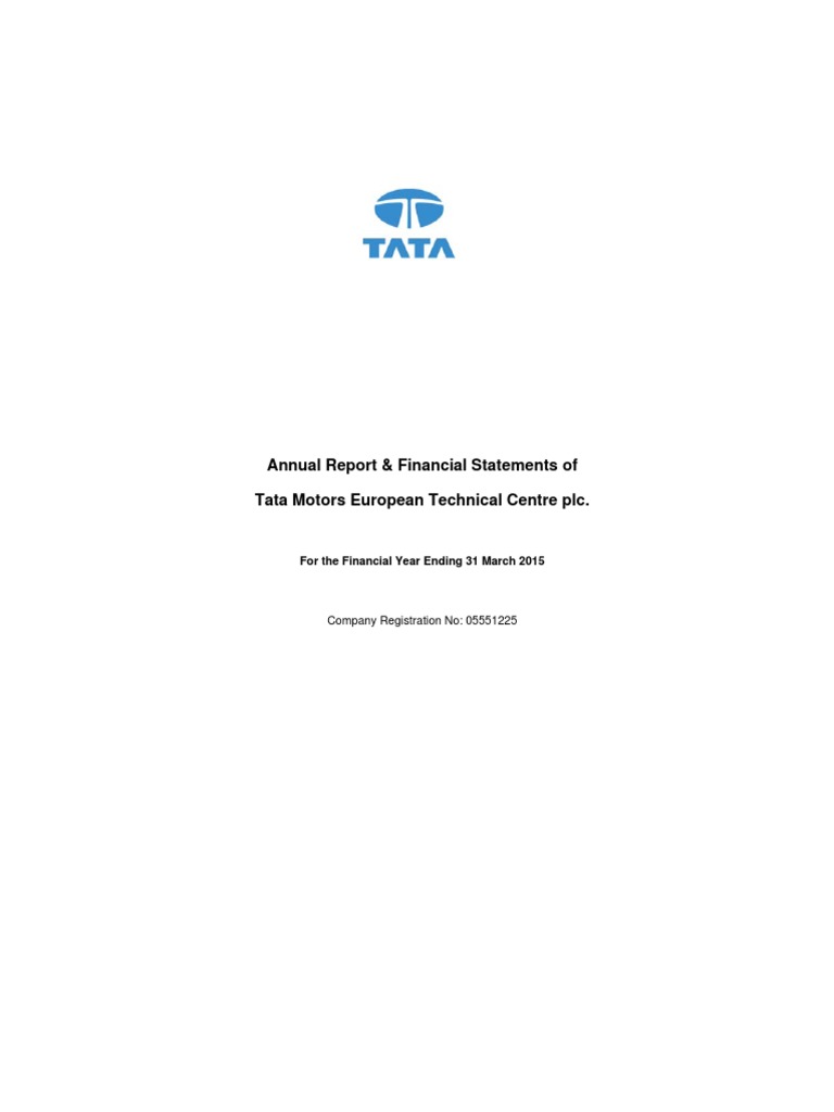 Tata Motors 2015 Financial Report | PDF | Financial Statement | Going ...