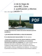 Declaración de la Vega de Granada como BIC, Zona Patrimonial. justificación y ef