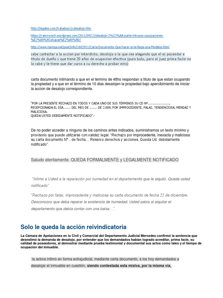 Carta | PDF | Posesión (Ley)