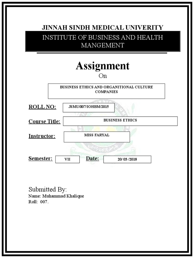 Assignment Cover Page | PDF | Pakistan