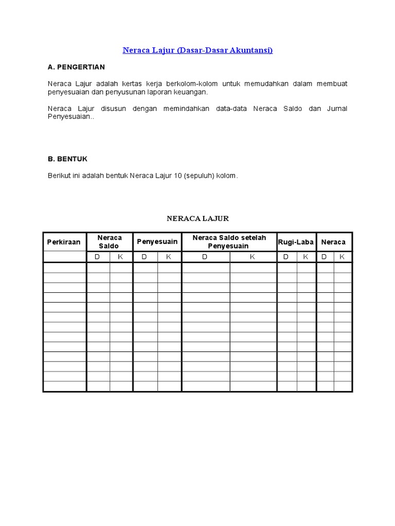 Download 550 Koleksi Gambar Format Neraca Lajur Paling Bagus 