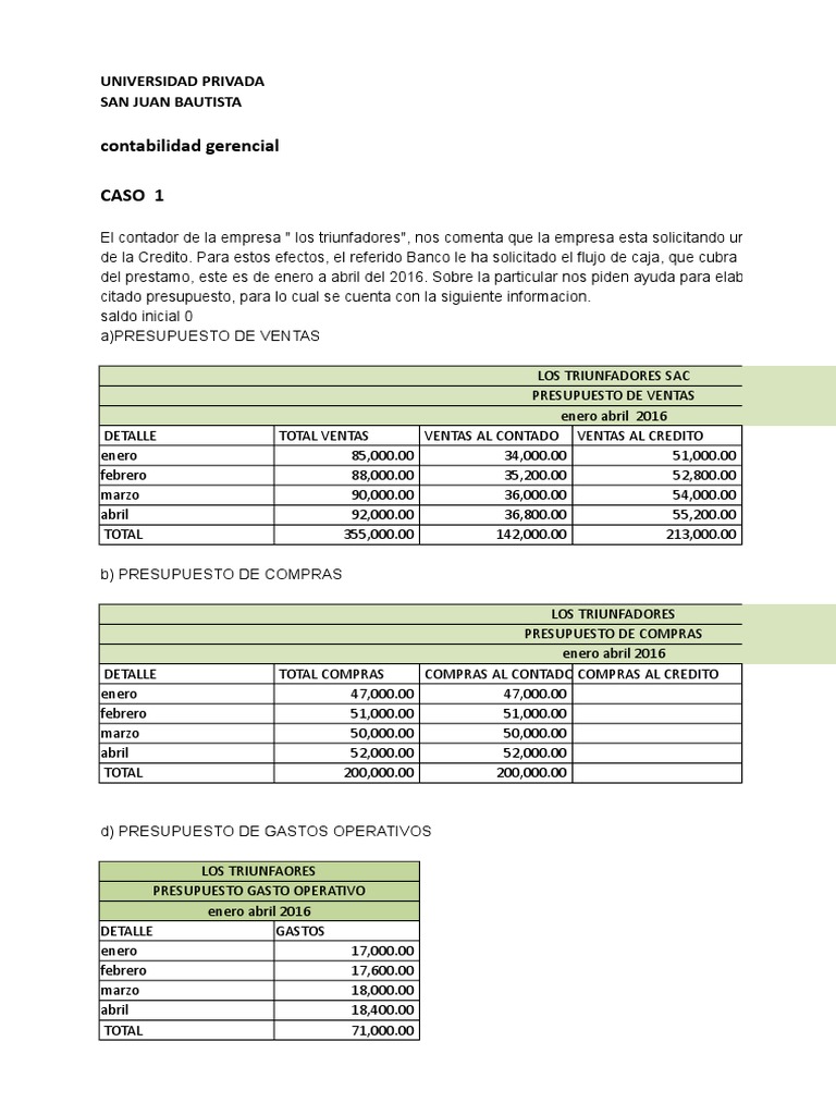 flujo de caja-1 | Presupuesto | Contabilidad
