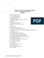 Paper - 7: Information Technology and Strategic Management Section - A: Information Technology Questions