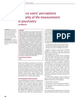 Service Users' Perceptions of Quality of Life Measurement in Psychiatry