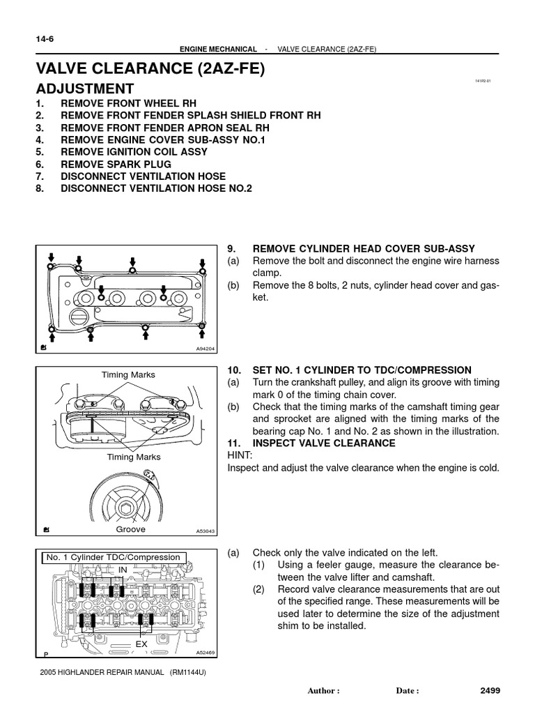 Proper Valve Clearance Adjustment Instructions for Inspecting and