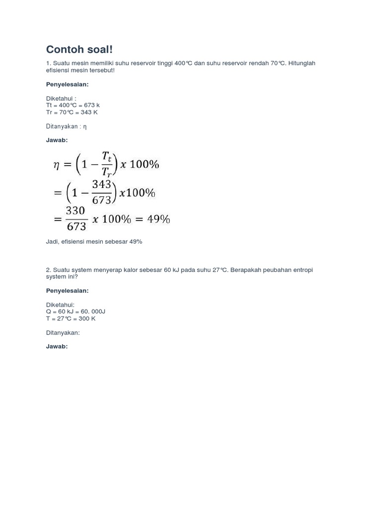 Contoh Soal Termodinamika