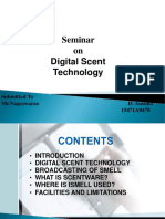 Seminar On Digital Scent Technology: Submitted To Submitted By: MR - Nageswarao D. Anusha 15471A0478