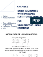 Solving Simultaneous Linear Equations Using Gauss Elimination