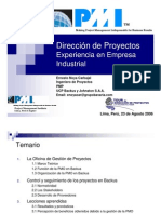 Direccion de Proyectos-Experiencia en Una Empresa Industrial