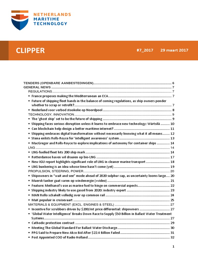 Clipper 7 2017 Fuel Oil Shipbuilding