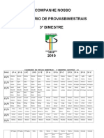 Calendário de Provas Bimestrais