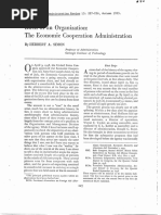 Herbert a. Simon. 1953. Birth of an Organization the Economic Cooperation Administration