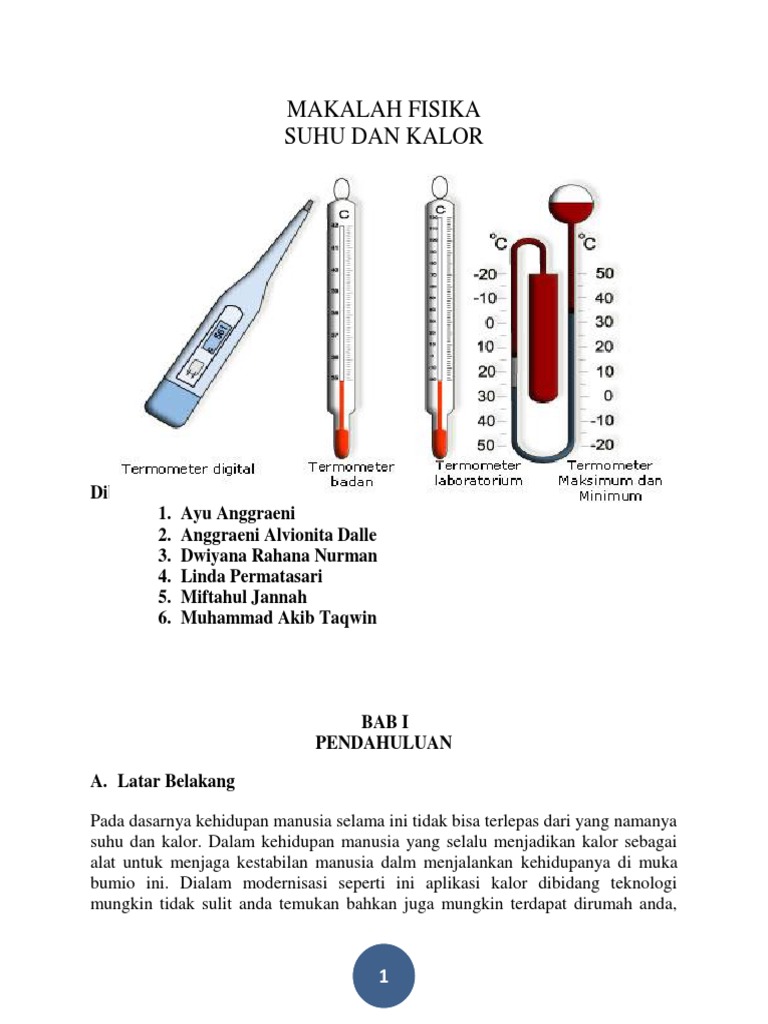 Contoh Makalah Fisika Tentang Suhu Dan Kalor Barisan Contoh