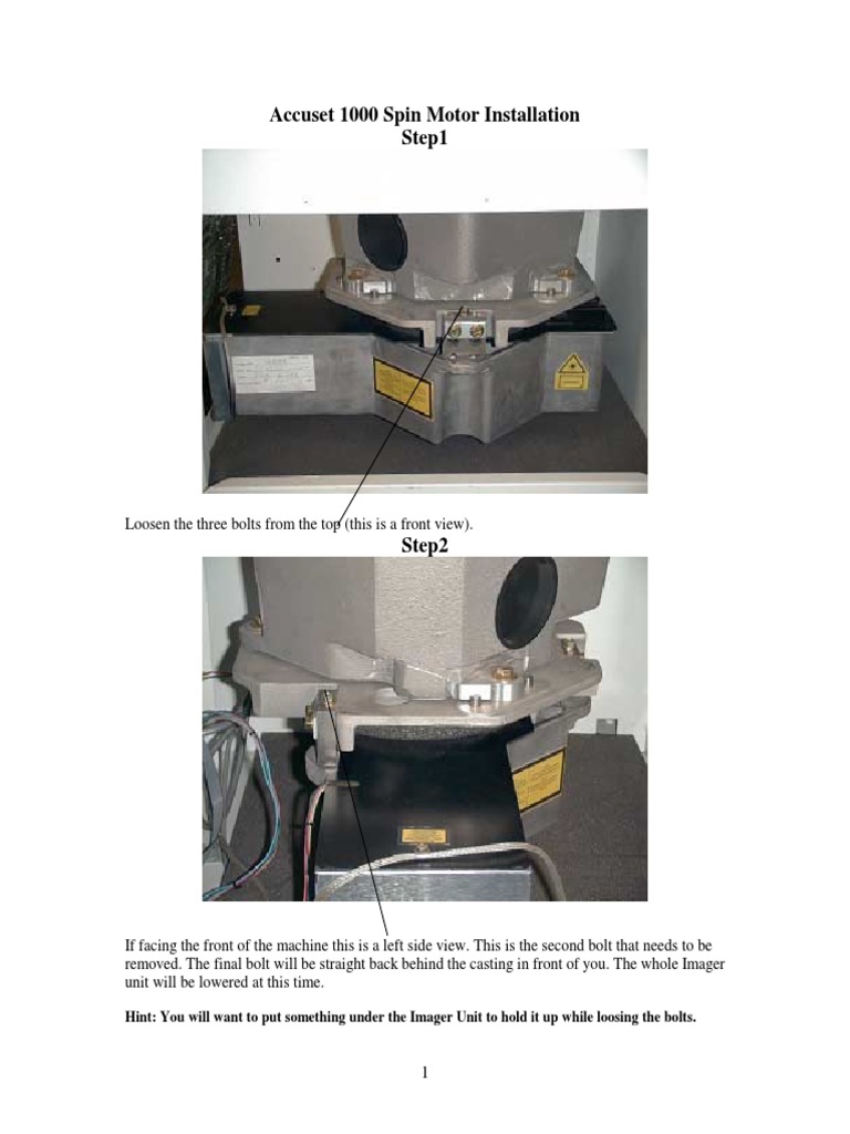 Accuset 1000 Spin Motor Guide | PDF | Screw | Equipment