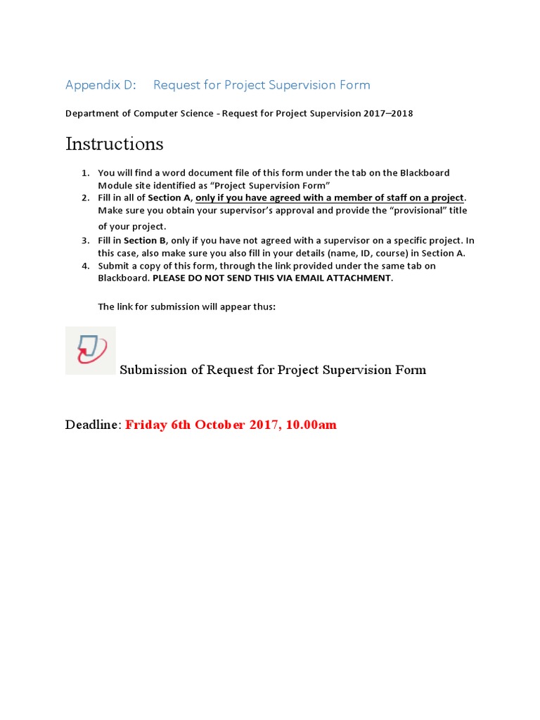 Project Supervision Request Form 2017-2018 | PDF | Web Application | System