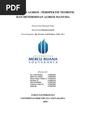 Makalah Psikologi Sosial Agresi Dan Determinan Kelompok 4 Pdf
