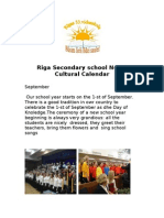 Riga Secondary School No 33 Cultural Calendar