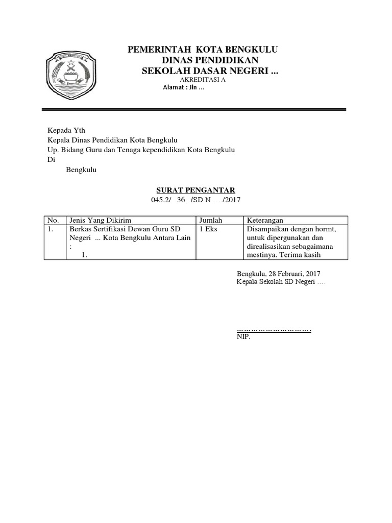 Contoh Surat Pengantar Dari Kepala Sekolah – Berbagai Contoh