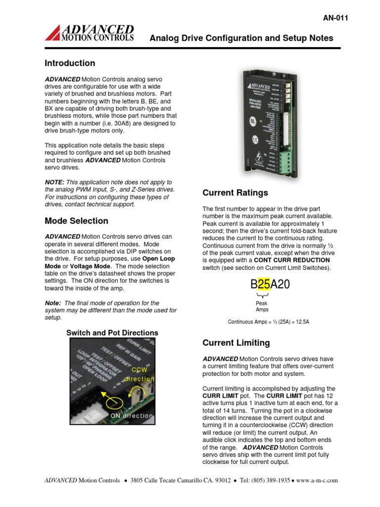 B30A40 Analog Drive Setup Guide | PDF | Servomechanism | Amplifier