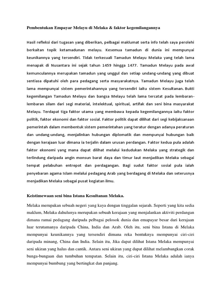 Pembentukan Empayar Melayu Di Melaka  PDF