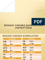Boolean Variable Manipulation Instructions