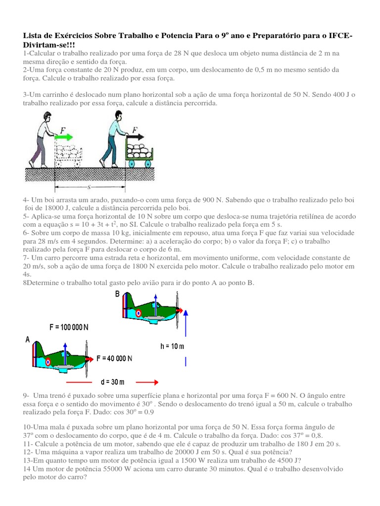 Determine O Trabalho De Uma Força Constante De 300n