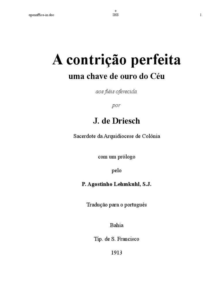 A Contrição Perfeita | PDF