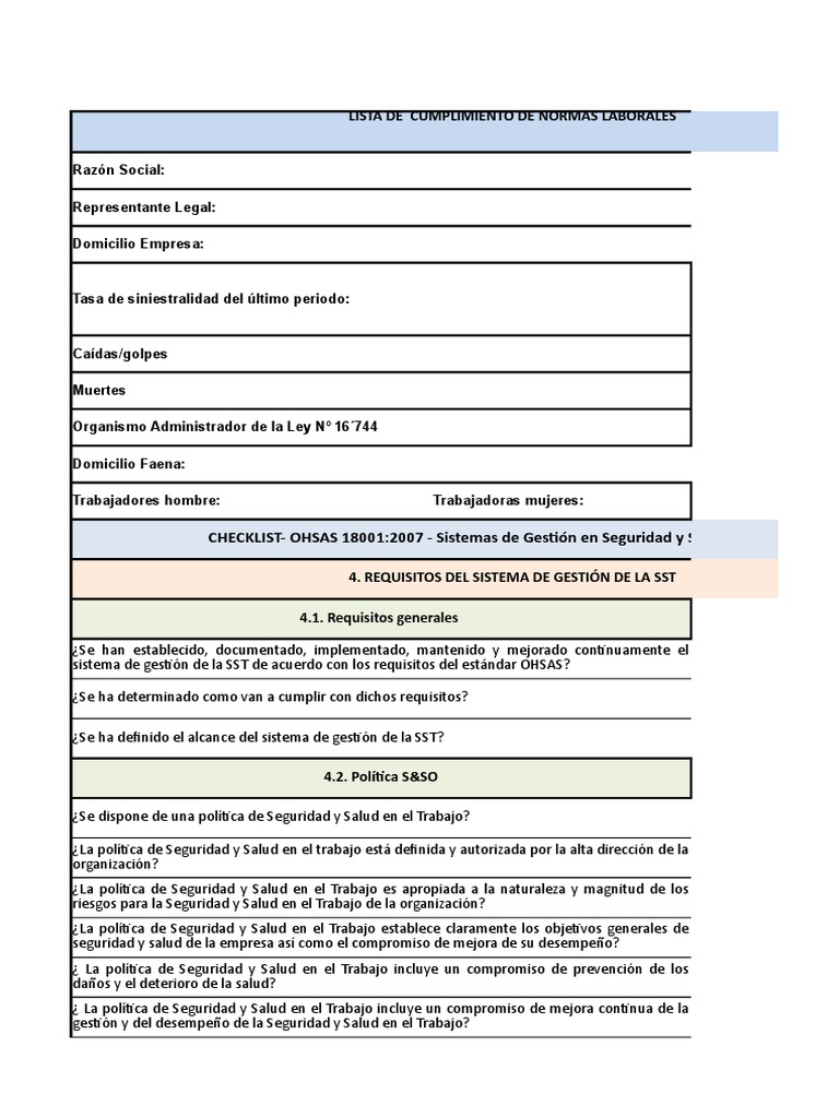 Checklist Leon | PDF | Planificación | La seguridad