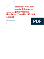 CIVIL- ADN-Prueba Científica de ADN Debe Actuarse en Sede de Instancia