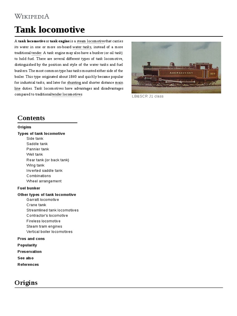 Origins Types of Tank PDF Steam Vehicles