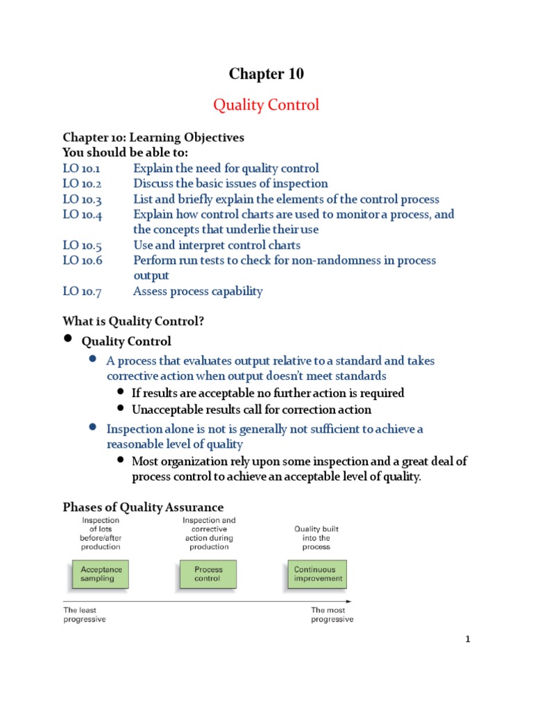 Quality Control & Inspection Guide | PDF | Type I And Type Ii Errors ...