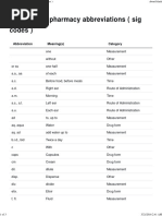 Medical and Pharmacy Abbreviations ( Sig Codes )