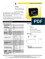 12V 18AH Sealed Lead Acid Battery Specs