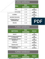 Cartelera Asignaturas - Aulas del Martes