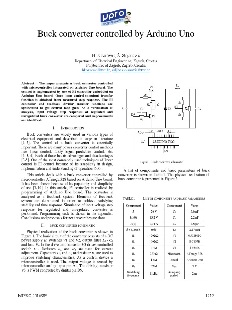 Buck Converter Controlled by Arduino Uno | Control Theory | Feedback