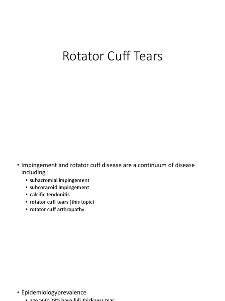 Rotator Cuff Tears | PDF | Shoulder | Human Anatomy