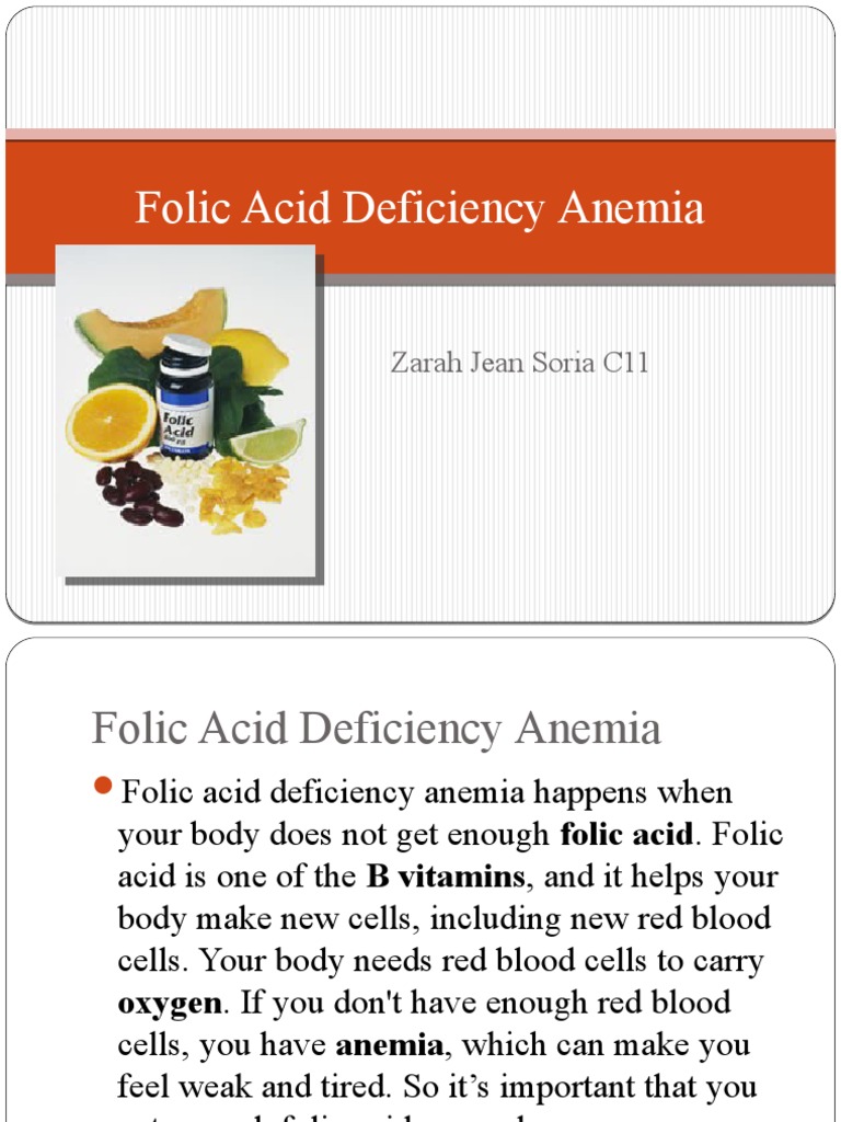 Folic Acid Deficiency Anemia PDF Anemia Medical Specialties
