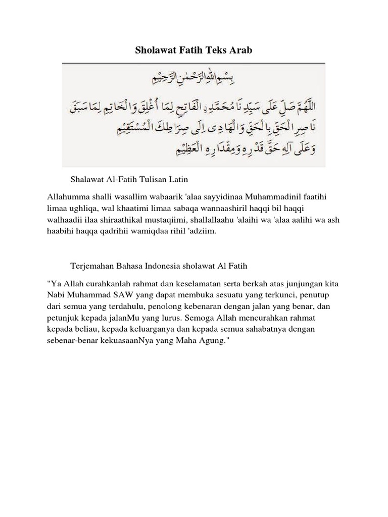 Sholawat Fatih | PDF